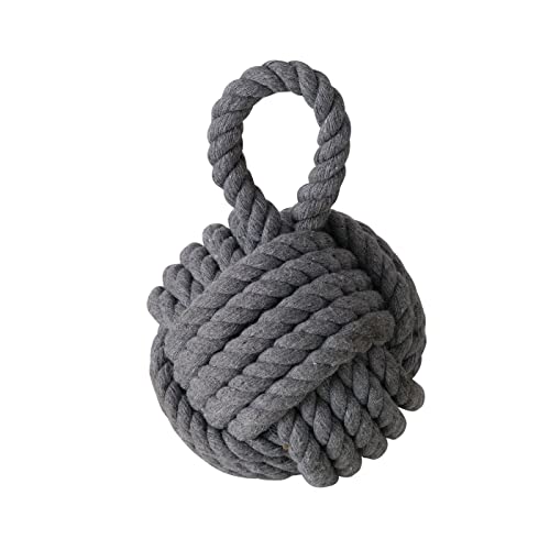 Boltze Türstopper Set Jute Knoten Natur Strick Kugel Stoff Boden 1,5 kg Gewicht mit praktischer Schlaufe (Grau) von BOLTZE