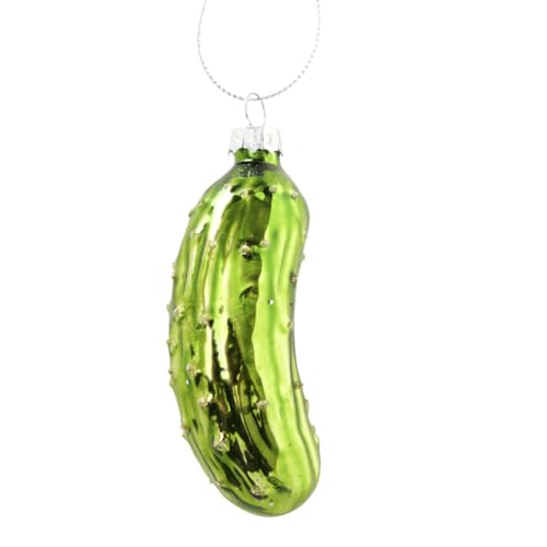 Boltze Weihnachtsanhänger Gurke (Weihnachtsgurke, Weihnachtsbaumschmuck, L x H 9,5 x 9 cm, passend für die Weihnachtssaison) 2029120, Grün, Normal von BOLTZE