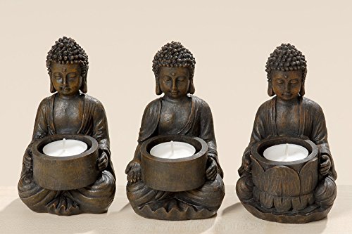 Buddha Teelichthalter Teelicht Kerzenhalter 3er Set von BOLTZE