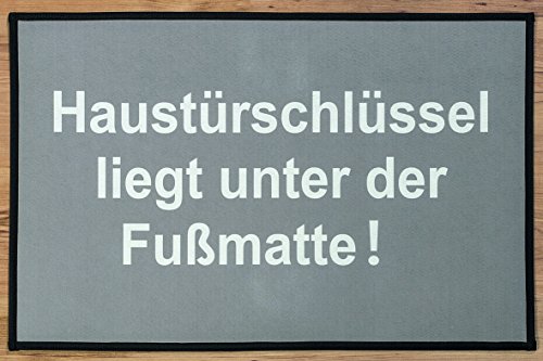 Fußmatte mit Spruch Haustürschlüssel liegt unter der Fußmatte Türvorleger Fußmatte mit Spruch Haustürschlüssel liegt unter der Fußmatte Türvorleger von BOLTZE