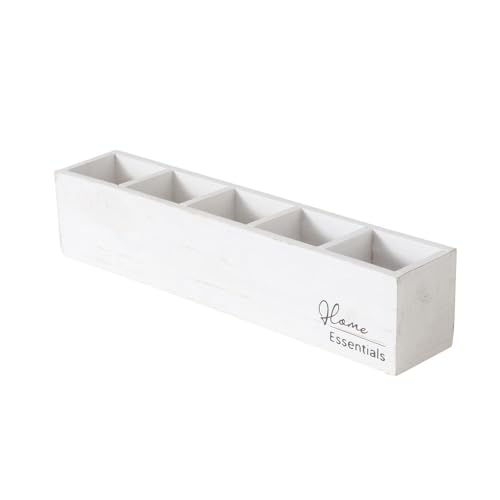 Holzbox Home Essentials weiß Box aus Holz mit 5 Fächern Aufbewahrungsbox von BOLTZE