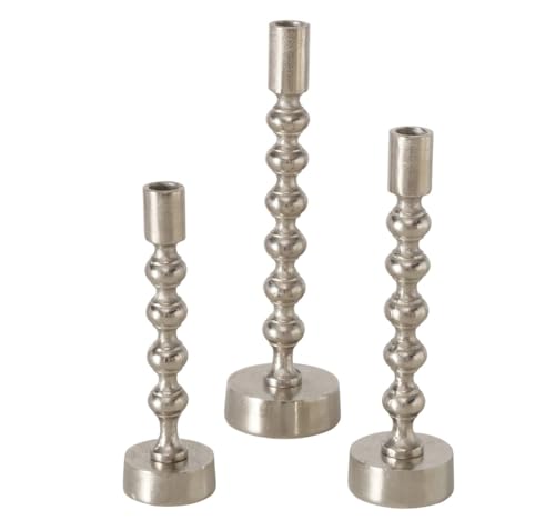 Kerzenleuchter Klisko, 3 TLG. Silber, Kerzenhalter Set, Kerzenständer Set von BOLTZE