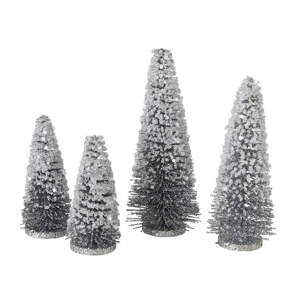 Kunstbaum Dekoaufsteller GLITTY silber weiß beschneite Dekotannen Weihnachten 4tlg., BOLTZE Kunstbaum Dekoaufsteller GLITTY silber weiß beschneite Dekotannen Weihnachten 4tlg., BOLTZE von BOLTZE