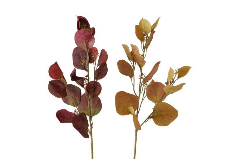 Kunstzweig Dekozweig, Eukalyptus, Dunkelorange oder Dunkelrot, 60 cm lang, BOLTZE von BOLTZE