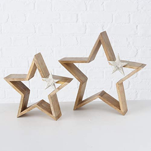 Stern Holz Dekoaufsteller Weihnachten Dekostern Mango Holz H 25-33 cm 2er Set Stern Holz Dekoaufsteller Weihnachten Dekostern Mango Holz H 25-33 cm 2er Set von BOLTZE