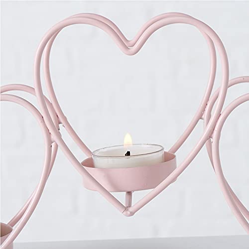 Teelichthalter Herz Eisen hellrosa Taufe Hochzeit Geburtstag H 15 cm L 28 cm von BOLTZE