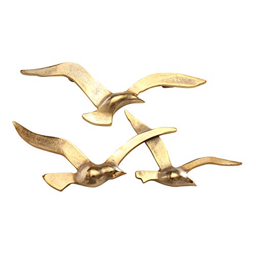 Boltze Wandobjekt Birdy (gold, Wanddeko aus Metall, maritimes Motiv, Wandbild für Flur / Wohnzimmer / Esszimmer) 1011623 von BOLTZE