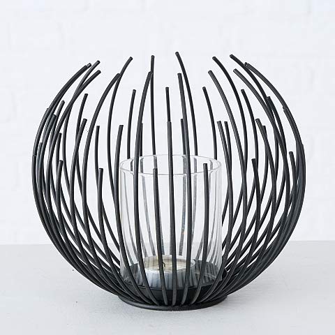 Windlicht Kerzenhalter mit Glaszylinder Eisen schwarz H 16 cm Windlicht Kerzenhalter mit Glaszylinder Eisen schwarz H 16 cm von BOLTZE