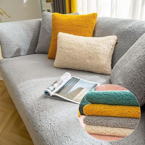 BOLUXIU Samt Sofabezug 1 2 3 4 sitzer,L Form Ecksofa Sofaüberwurf,Sofaüberzug Ecksofa Pets Dog Couch überzug Anti-rutsch Sofa Überwurf,Sofaschoner von BOLUXIU