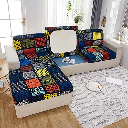 BOLUXIU Sofa Sitzkissenbezug, Sofa Sitzkissenbezug Stretch，Wohnzimmer Sofa Sitzbezug Möbelbezug rutschfest und weich, mit elastischem Boden von BOLUXIU