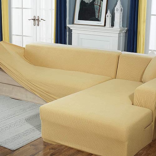 BOLUXIU Sofabezug, Eck Stretch-Sofabezug Stretch Sofabezug für 1/2/3/4 Sitzer（L-förmiges Ecksofa erfordert Zwei） von BOLUXIU