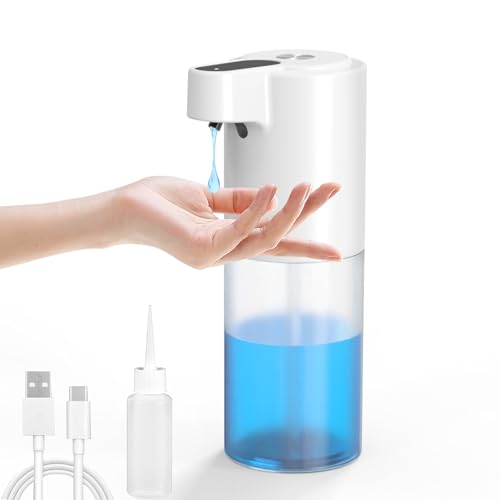 Seifenspender Automatisch,BOLWEO 300ml Elektrischer Soap Dispenser No Touch Gelseifenspender Sensor Flüssigseifenspender mit USB Wiederaufladbar,IPX5 Wasserdicht Für Küche,Bad,Schule,Hote von BOLWEO