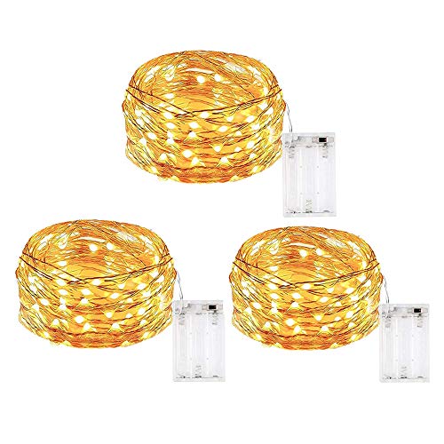 BOLWEO LED Lichterkette, 10Ft/3M 30Leds Weihnachtsschnur-Lichter, Batterie Betrieben, Wasserdicht für Weihnachtsbaum, Festlich, Hochzeiten - Outdoor String Lichter von BOLWEO