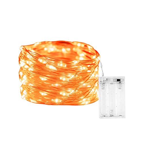 Halloween Lichterkette Dekorationen BOLEWO 3M 30LED Batteriebetriebene Lichterkette Wasserdicht für Außen Innen Weihnachtsbaum Garten Party Fenster Kürbis Dekoration, Orange von BOLWEO