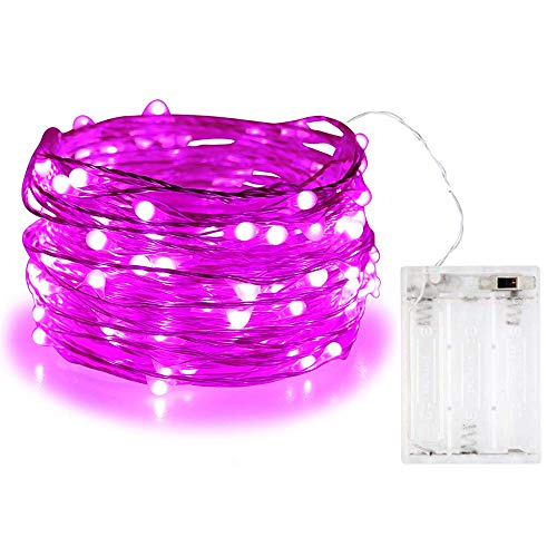 BOLWEO LED Lichterkette, 10Ft/3M 30Leds Weihnachtsschnur-Lichter LED Outdoor LED String Lichterkette Batterie Betrieben, Wasserdicht Lichter für Weihnachtsbaum CHRISTMAS, Festlich, Hochzeiten(Rosa) von BOLWEO