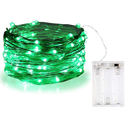 BOLWEO LED Lichterkette, 10Ft/3M 30Leds Weihnachtsschnur-Lichter LED Outdoor LED String Lichterkette Batterie Betrieben, Wasserdicht Lichter für Weihnachtsbaum CHRISTMAS, Festlich, Hochzeiten, (Grün) von BOLWEO