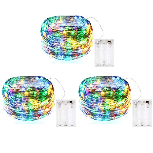 BOLWEO LED Lichterkette, 10Ft/3M 30Leds Weihnachtsschnur-Lichter, Batterie Betrieben, Wasserdicht für Weihnachtsbaum, Festlich, Hochzeiten - Outdoor String Lichter von BOLWEO
