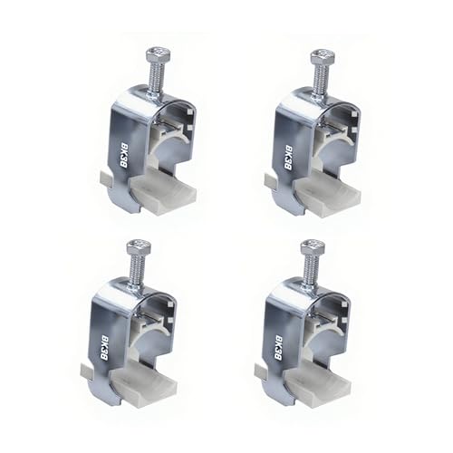 BOLWHAO BK-Serie Kabelklemme aus verzinktem Stahl für C-Typ-Schiene, 30–38 mm, Nylon, gepolsterter Drahthalter, Rohrschellen für elektrische Paneele und industriellen Gebrauch, 4 Stück (BK38) von BOLWHAO