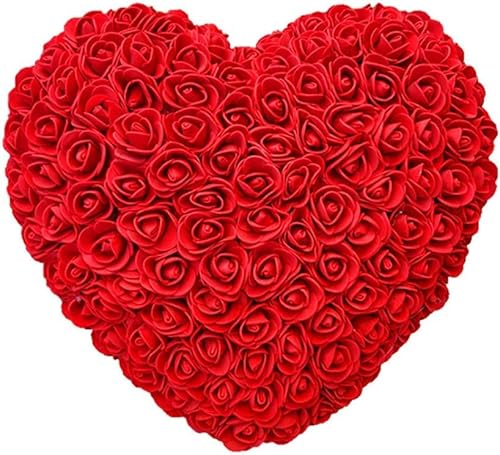 BOLYUM Künstliche Rosenherz, romantische Rosen, künstliche Blumen, Geschenke für Valentinstag, Hochzeit, Geburtstag, Muttertag, Jahrestag (rot) von BOLYUM