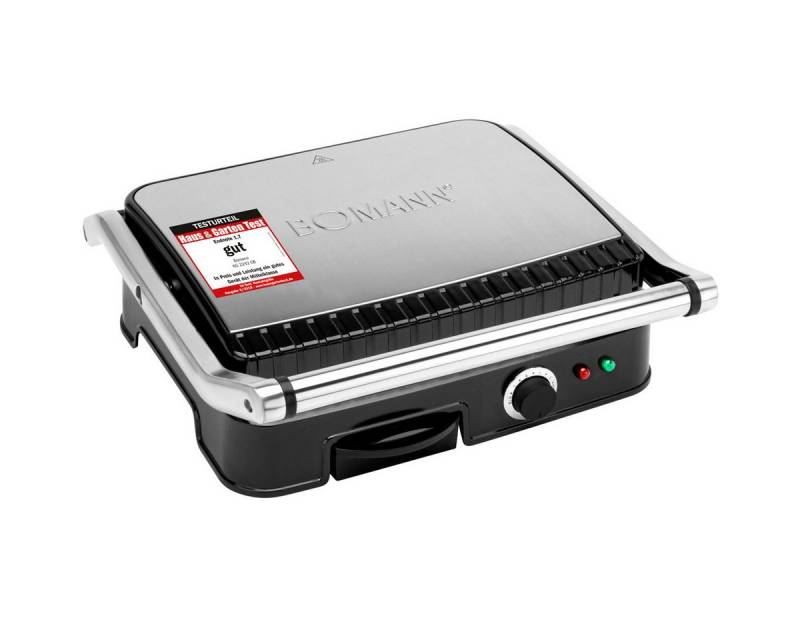 BOMANN Kontaktgrill KG 2242 CB, Kontaktgrill, beidseitiges Grillen, 2000W von BOMANN