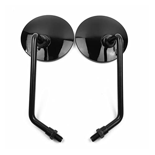 Seite Rückspiegel Universal 8mm 10mm Runder Motorrad-Rückspiegel Elektrofahrrad 360 Grad Verstellbarer Rückspiegel Moped-Seitenspiegel Lenkerendenspiegel (Color : 10mm Black) von BOMATY