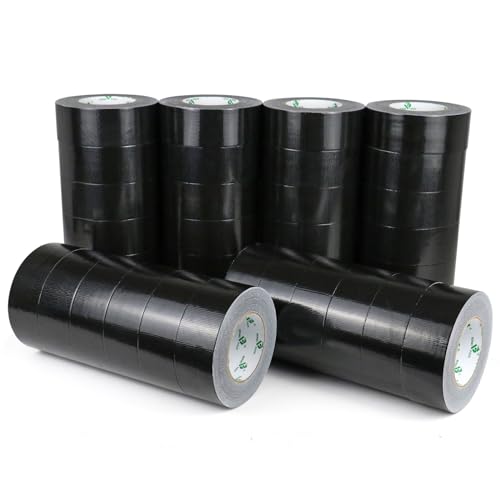 BOMEI PACK Panzertape Gewebeband Schwarz - 50 mm x 50 m - handreißbar Panzerband - wasserdichtes Klebeband zum Reparieren, Befestigen - 36 Rollen Duct Tape von BOMEI PACK