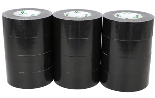 BOMEI PACK 12 Rollen Schwarz Panzertape - 50 mm x 50 Meter, stark klebend - handreißbar - gewebeverstärkt - Farbe: Schwarz Black - Gewebeband |-Panzerband Reparaturband BOMEI PACK 12 Rollen Schwarz Panzertape - 50 mm x 50 Meter, stark klebend - handreißbar - gewebeverstärkt - Farbe: Schwarz Black - Gewebeband |-Panzerband Reparaturband von BOMEI PACK
