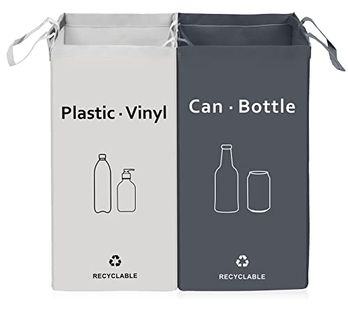 BOMEI PACK Mülltrennbeutel – Set mit 3 Behältern für Papier, Kunststoff und Glas – Mülleimer – Rosa Grün Grau Mülleimer für den Innenbereich von BOMEI PACK
