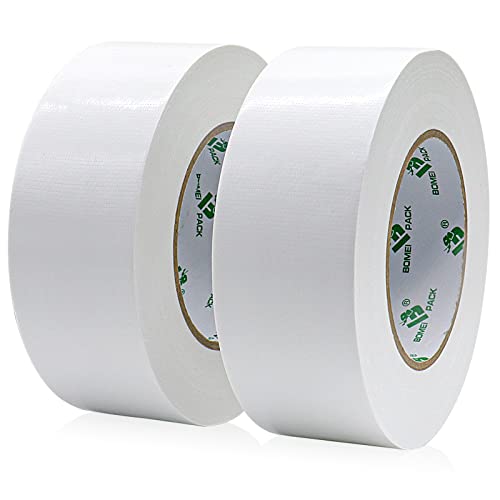 BOMEI PACK Weiß Weiss Panzertape extra stark, 50m x 50 mm – Wasserdichtes Reparaturband für innen & außen gewebeverstärktes Reparaturband, 2 Rollen von BOMEI PACK