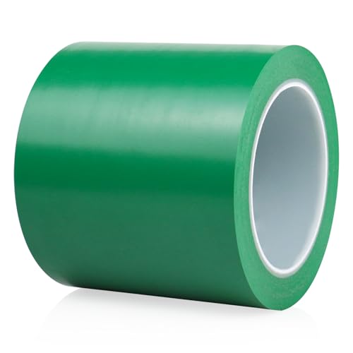 BOMEI PACK Warnklebeband Grünes Warnband Gefahr Warnung PVC Für Bodenkennzeichnungen 33m (Markierungs Klebeband 100mmx33m) von BOMEI PACK