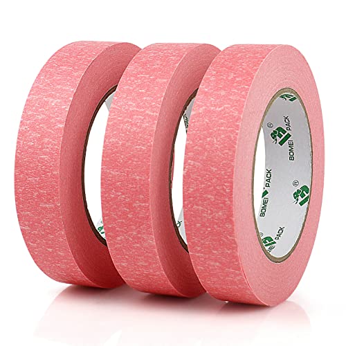 BOMEI PACK pink Malerband 50m Premium Krepppapier Abdeckband für Malerei, Handwerk und DIY - Professionelles Malerband (24mm) von BOMEI PACK