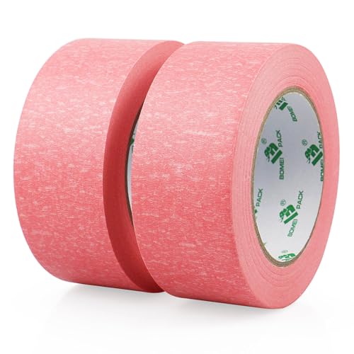 BOMEI PACK pink Malerband 50m Premium Krepppapier Abdeckband für Malerei, Handwerk und DIY - Professionelles Malerband (48mmx50m) von BOMEI PACK