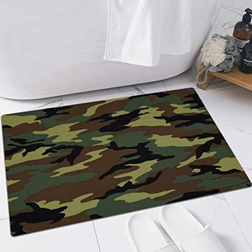 BOMEKS Mustermatte Teppich für Treppe,WC,Boden,Schlafzimmer,Wohnzimmer,Badezimmer,Küche,Heimtextilienbereich,Camo-Armee-Camouflage-Grün,16x24Inch(40x60cm) von BOMEKS