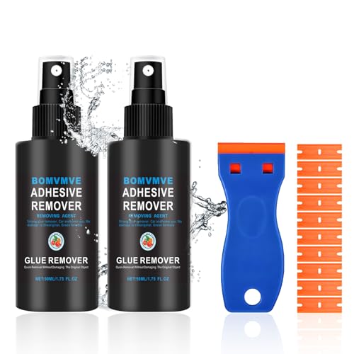 Aufkleberentferner, Klebereste Entferner, Sekundenkleber Entferner, Etikettenentferner, Klebereste Entferner für Aufkleber und Etiketten Effektiv von Oberflächen Entfernt -50ml * 2 von BOMVMVE