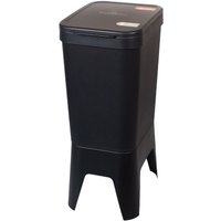 BON TON Circubin Abfallbehälter, aus 100 % recyceltem Polypropylen, 2 x 20 Liter, mit Deckel, anthrazit von BON TON
