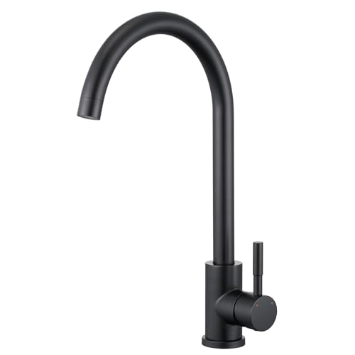 BONADE Wasserhahn Küche Schwarz, Küchenarmatur aus Edelstahl, 360° Schwenkbar Mischbatterie Küche, Spültischarmatur Küche Hochdruck mit Hoher Auslauf Geeignet für Spülbecken BONADE Wasserhahn Küche Schwarz, Küchenarmatur aus Edelstahl, 360° Schwenkbar Mischbatterie Küche, Spültischarmatur Küche Hochdruck mit Hoher Auslauf Geeignet für Spülbecken von BONADE
