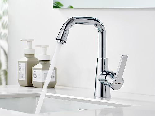 BONADE Wasserhahn Bad, Waschtischarmatur 360° Drehbar, Waschbecken Armaturen Messing Chrom, Mischbatterie Waschbecken Einhebelmischer für Badezimmer und Küche von BONADE