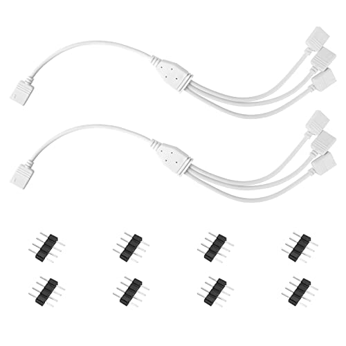 BONBELONG 2 Pack LED Streifen Splitter Kabel 4Pin Verteiler Kabel für SMD 3528/5050 RGB Strip Verlängerungskabel, 30cm Anschlusskabe mit Stecker von BONBELONG
