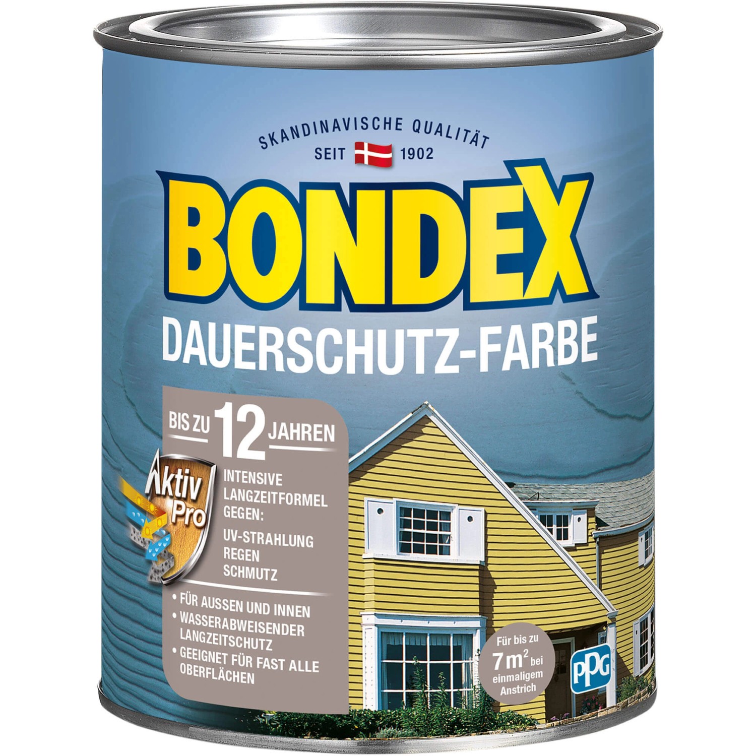 Bondex Dauerschutz-Farbe Cremeweiß-Champagner seidenglänzend 750ml von Bondex