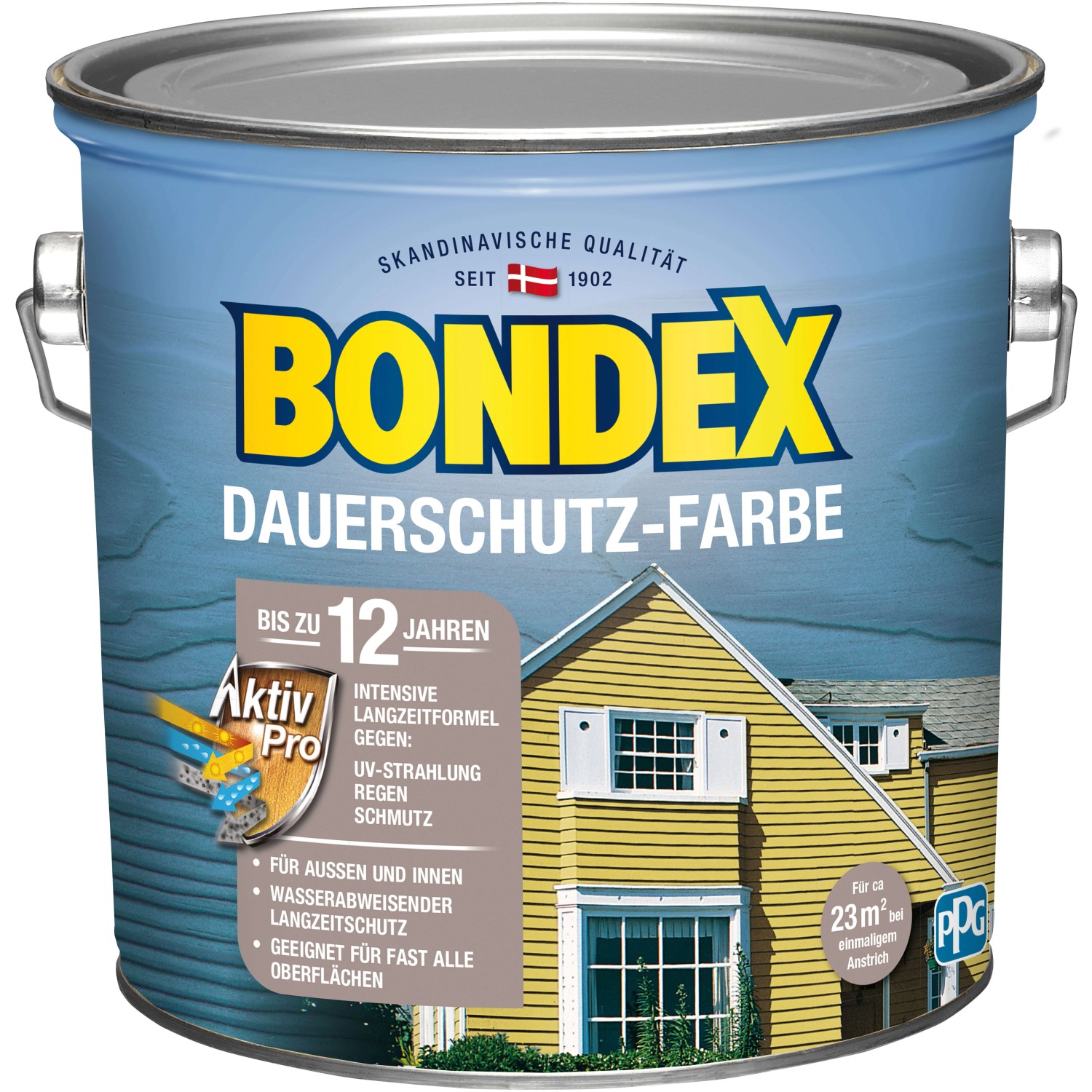 Bondex Dauerschutz-Farbe Schneeweiß seidenglänzend 2,5 l von Bondex