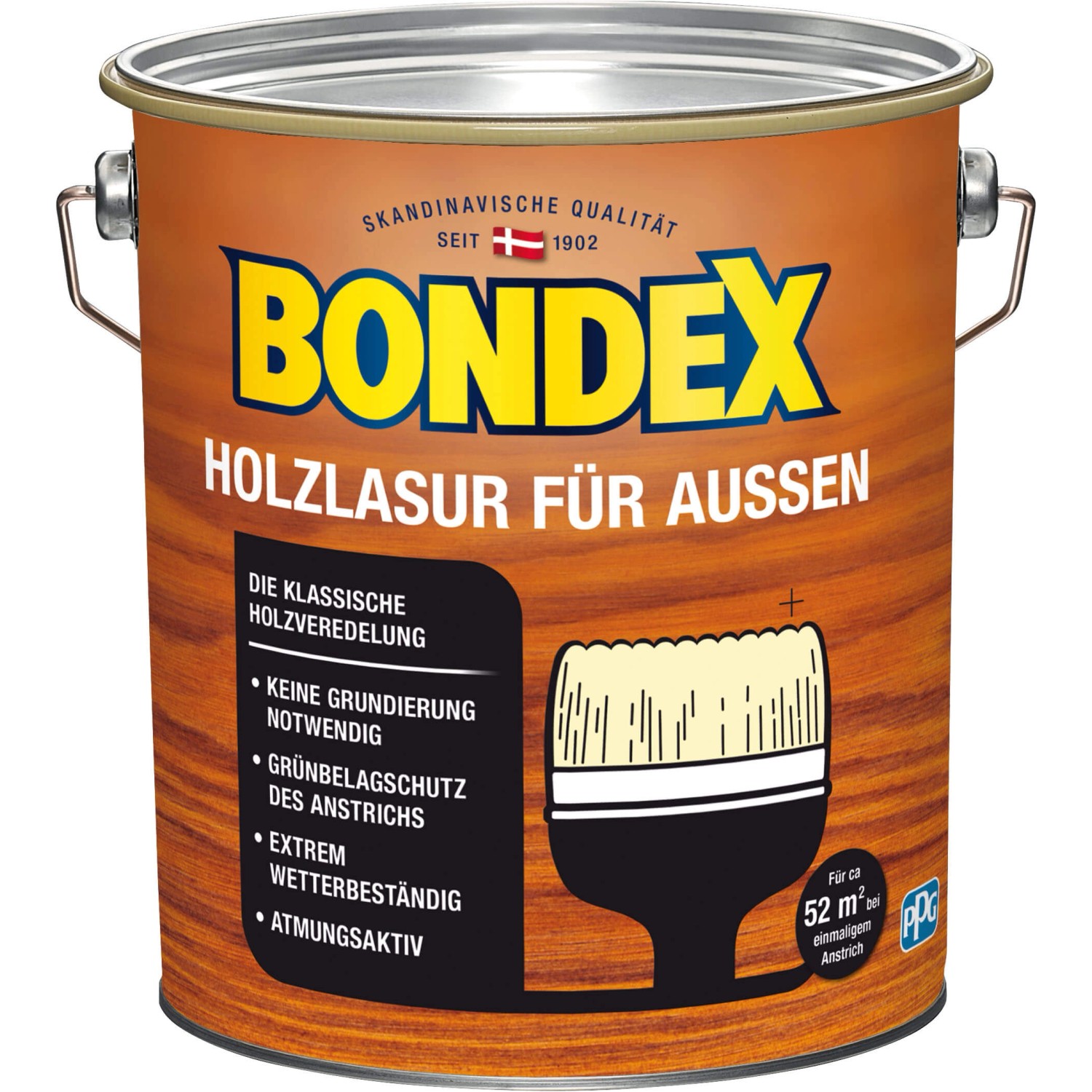 Bondex Holzlasur für Außen Mahagoni seidenglänzend 4 l von Bondex