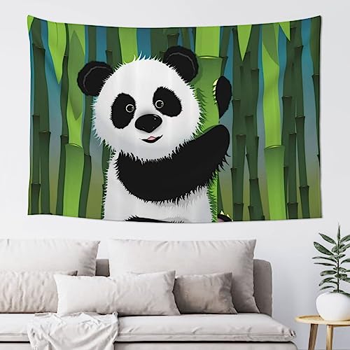 BONDIJ Curious Baby Panda Wandteppich, langlebig, breit, Wandbehang für Schlafzimmer, Wohnzimmer, Wohnheim von BONDIJ