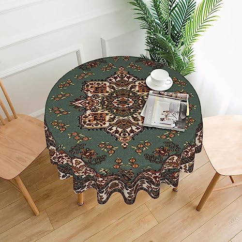 BONDIJ Orientalische Tischdecke, traditionell, rund, 152 cm, maschinenwaschbar, Dekoration, Tischdecke für Küche, Esszimmer, Picknick, Party von BONDIJ