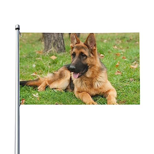 Deutscher Schäferhund-Flagge, Farbdruck, Dekorationen, Flaggen, Banner für drinnen und draußen, Garten, Zuhause, Veranda, Willkommensfotografie, 90 x 150 cm von BONDIJ
