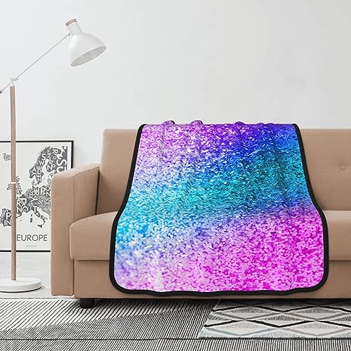 Glitzernde Pailletten-Decke mit Punktmuster, doppelseitige Überwurfdecke, superweiche Flanelldecke, bequeme, flauschige Decken, warme Plüschdecke für Couch, Sofa, Bett, 101,6 x 127 cm von BONDIJ