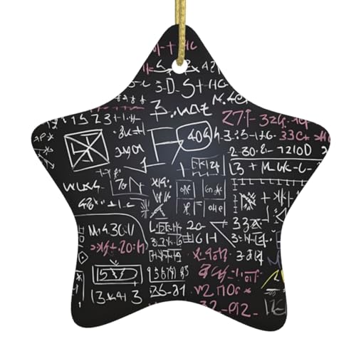 Math Formula Christmas Ornaments 2023 Star Shape Ornaments for Christmas Tree Hanging Ceramic Gift Ornament Christmas Tree Ornament Decorations von BONDIJ