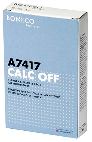 BONECO Calc Off A7417 - umweltfreundliches Reinigungs- und Entkalkungsmittel für alle Luftbefeuchter - für bis zu 3 Anwendungen, Pulver, Weiß von BONECO