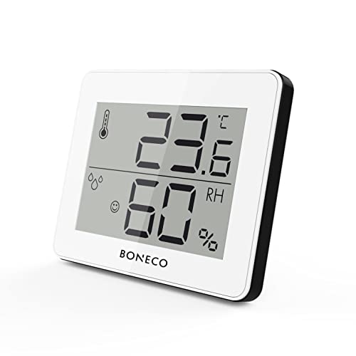 BONECO Hygrostat Thermo-Hygrometer X200 – digitale Anzeige der Raumtemperatur und relativen Luftfeuchtigkeit – 0 bis 50 ˚C, plastik, Weiß von BONECO