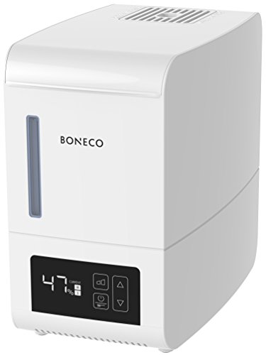 BONECO Verdampfer S250 I Luftbefeuchter I 3L Wassertank I für Räume bis 50 m² I Aroma Funktion I Touch-Bedienung I Programmierbarer Hygrostat I Handwarmer Nebel I CLEANING Mode (weiß) von BONECO