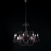 Baltimore - Kronleuchter aus schwarz und rostlackiertem Eisen, 8 Lichter 126 - Ø76 - BL183-8-RG - Bonetti Illumina von BONETTI ILLUMINA